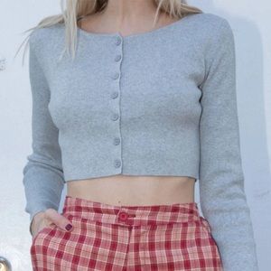 Brandy Melville Gray Cropped Cardigan